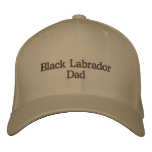 Black Labrador Dad Text Embroidered Hat