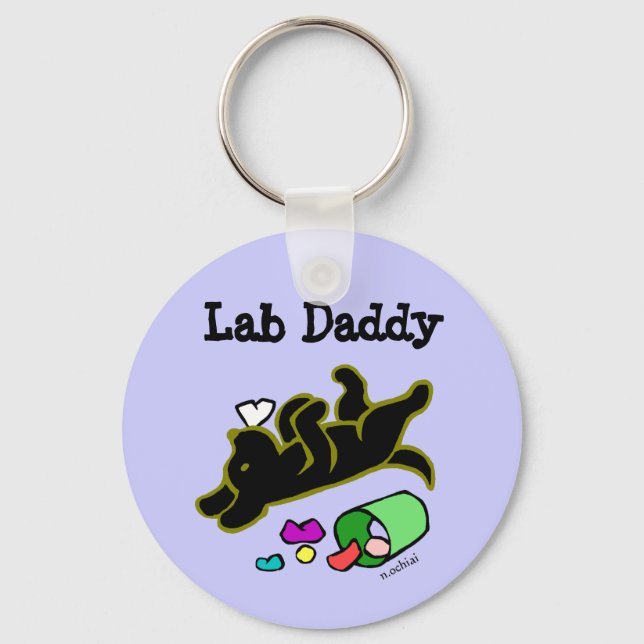 Black Labrador Daddy Key Ring (Front)