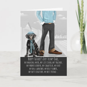 Black Labrador Dog and Dad for Father's Day Holiday Card