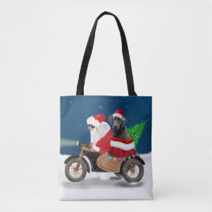 Black Labrador Dog Christmas Santa Claus   Tote Bag