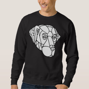 Black Labrador Dog Head Mosaic Black And White Sweatshirt