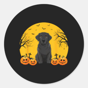 Black Labrador Dog Lovers Men Women Kids Halloween Classic Round Sticker