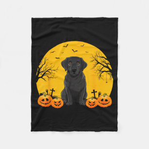 Black Labrador Dog Lovers Men Women Kids Halloween Fleece Blanket
