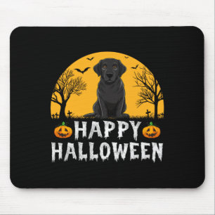 Black Labrador Dog Men Women Kids Happy Halloween Mouse Pad