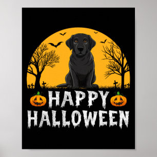 Black Labrador Dog Men Women Kids Happy Halloween Poster