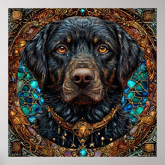 Black labrador dog poster (Front)