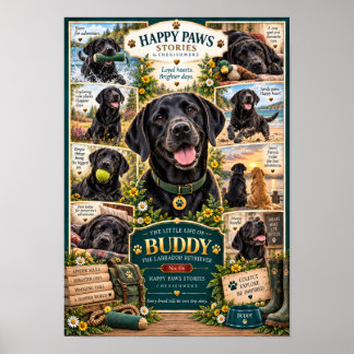 Black Labrador Dog Poster | The Little Life of Bud