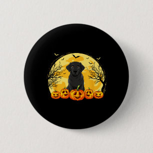Black Labrador Dog Pumpkins Halloween Costume Men 6 Cm Round Badge