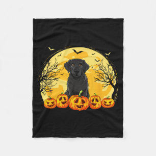 Black Labrador Dog Pumpkins Halloween Costume Men Fleece Blanket