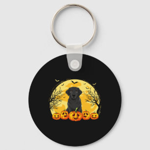 Black Labrador Dog Pumpkins Halloween Costume Men Key Ring