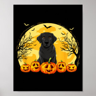 Black Labrador Dog Pumpkins Halloween Costume Men Poster