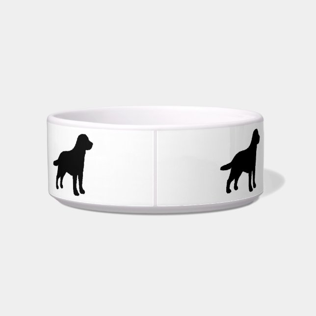 Black Labrador Dog Silhouettes on White/any Colour Bowl (Back)