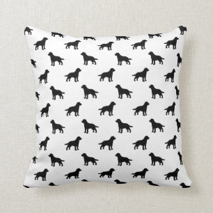 Black Labrador Dog Silhouettes on White/any Colour Cushion