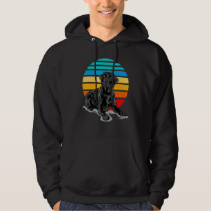 Black Labrador Dog Sunset Vintage Retro Style Blac Hoodie