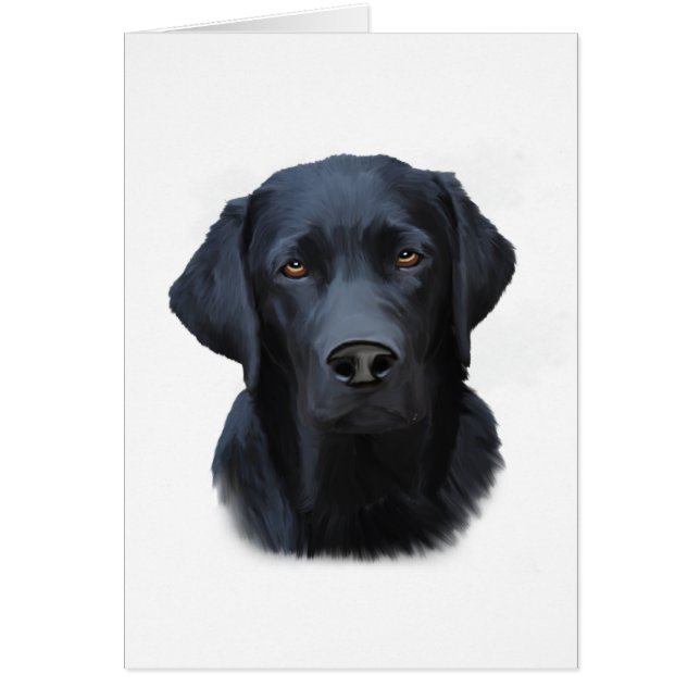 Black Labrador Dog Water Colour Art Painting (Front)