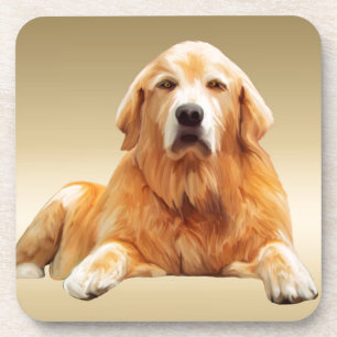 Black Labrador Dog Water Colour Art Painting Coaster