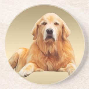 Black Labrador Dog Water Colour Art Painting Coaster