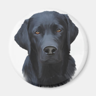 Black Labrador Dog Water Colour Art Painting Magnet