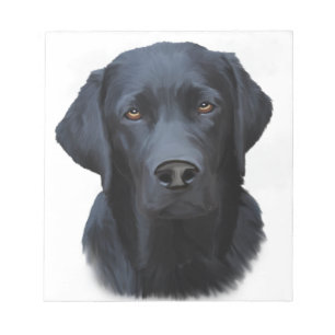 Black Labrador Dog Water Colour Art Painting Notepad