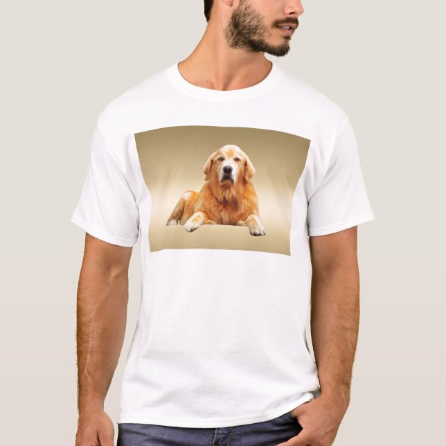 Black Labrador Dog Water Colour Art Painting T-Shirt (Front)