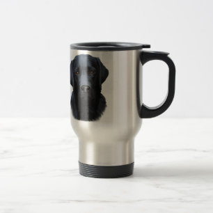 Black Labrador Dog Water Colour Art Painting Travel Mug