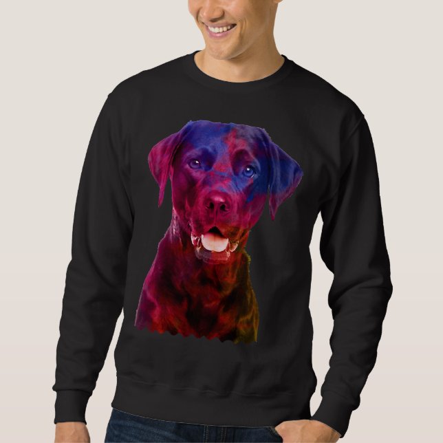 Black Labrador Dog Watercolor Labrador Retriever Sweatshirt (Front)