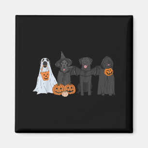 Black Labrador Dogs Lovers Ghost Witch Halloween Magnet