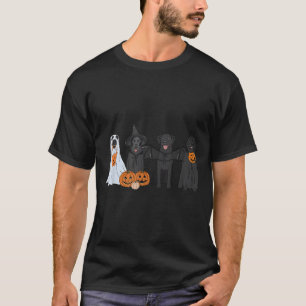 Black Labrador Dogs Lovers Ghost Witch Halloween T-Shirt