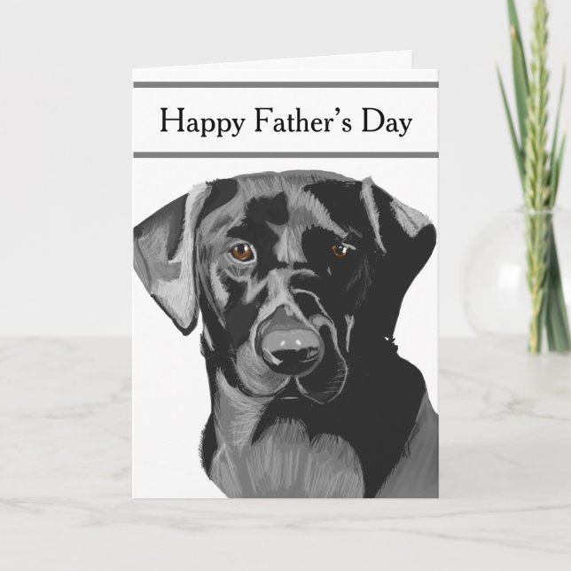 Black Labrador Editable Father’s Day Card (Front)