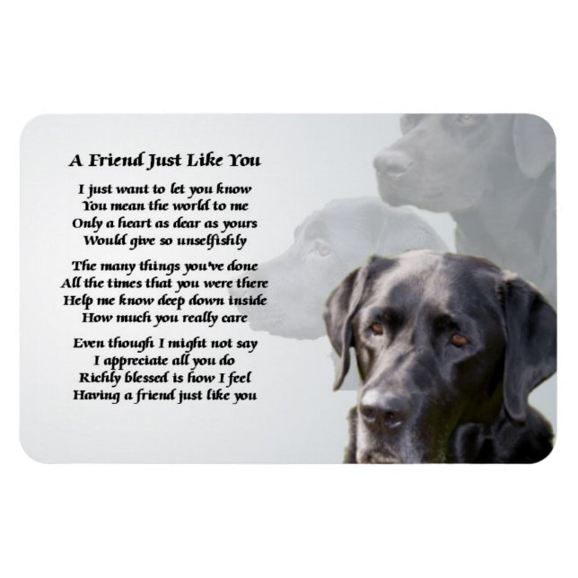 Black Labrador Friend Poem Magnet (Horizontal)