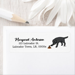 Black Labrador Friendly Return Address Label