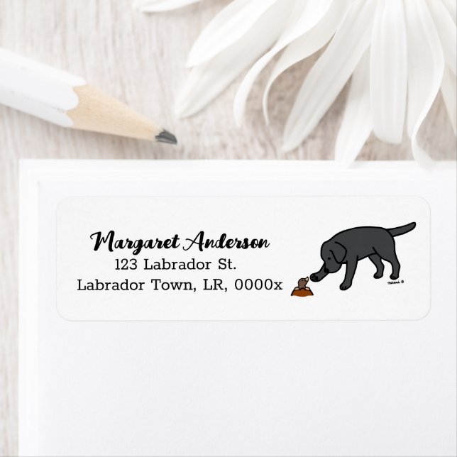 Black Labrador Friendly Return Address Label (Insitu)