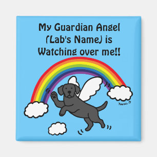 Black Labrador Guardian Angel (Rainbow Bridge) Magnet