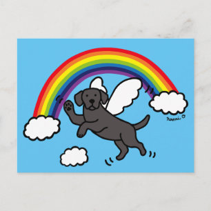 Black Labrador Guardian Angel (Rainbow Bridge) Postcard