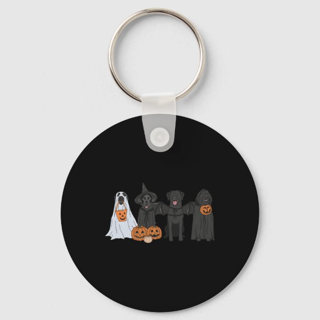 Black Labrador Halloween  Key Ring (Front)