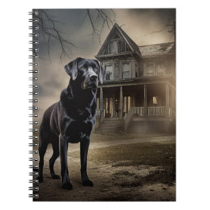 Black Labrador Halloween Scary Notebook
