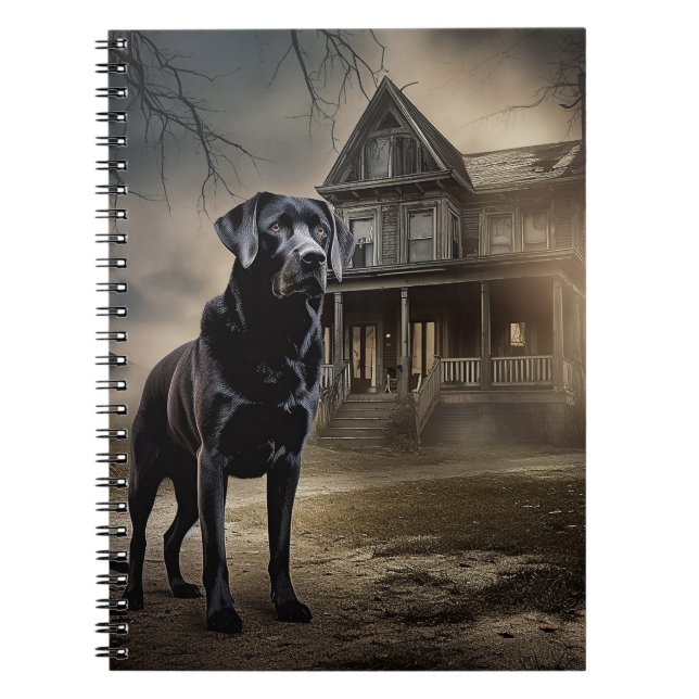 Black Labrador Halloween Scary Notebook (Front)