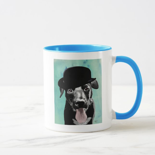 Black Labrador in Bowler Hat Mug (Right)