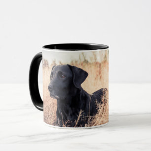 Black Labrador In Dry Grass Mug