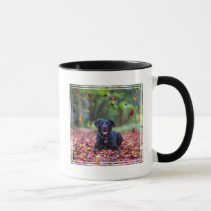 Black Labrador In Fall Leaves Mug