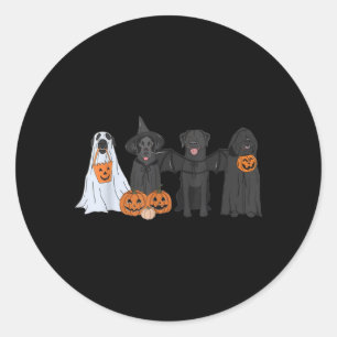 Black Labrador In Ghost Halloween Costume Ghost Classic Round Sticker
