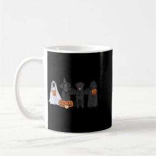 Black Labrador In Ghost Halloween Costume Ghost Coffee Mug
