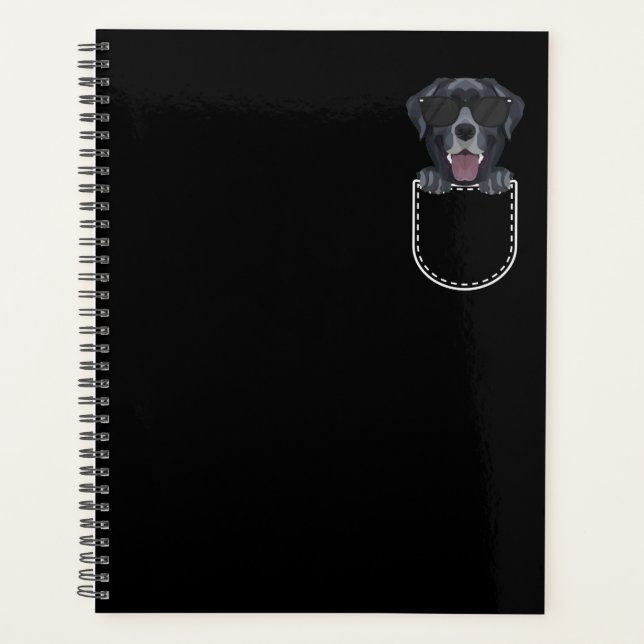 Black Labrador In The Breast Pocket Planner (Front)