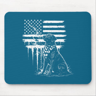 Black Labrador Lab American Flag Design Mouse Pad