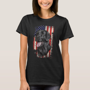 Black Labrador Labs Patriotic American Flag Dog 4t T-Shirt