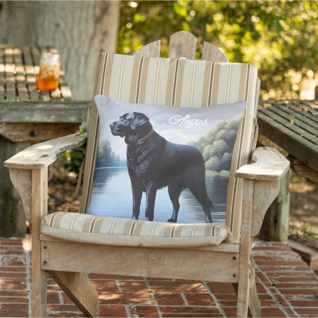 Black Labrador Lake Cushion (Chair)