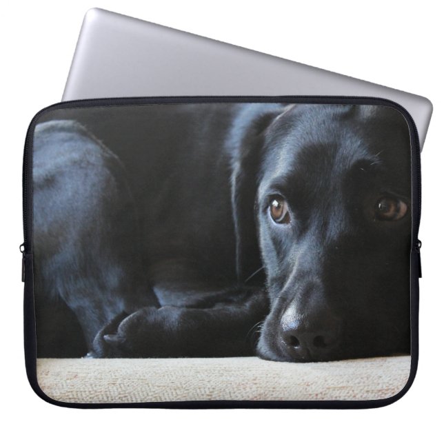 Black Labrador Laptop Sleeve (Front)