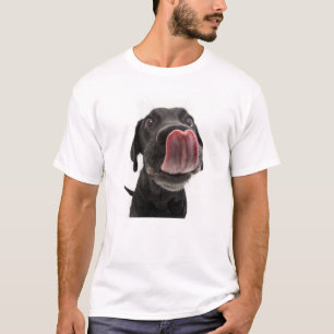Black Labrador Licking Its Nose T-Shirt
