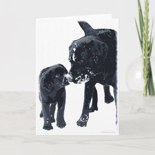 Black Labrador Love - Christmas Card (Front)