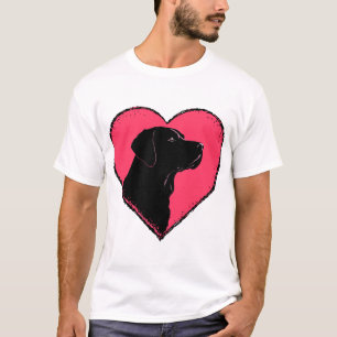 Black Labrador Love - Heart Silhouette T-Shirt
